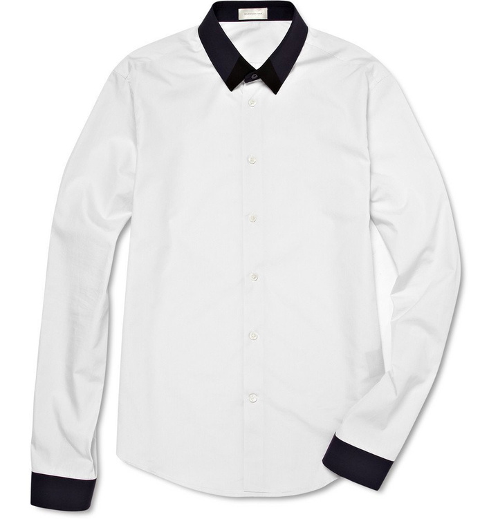 Photo: Balenciaga - Two Tone Collared Shirt - White