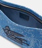 Etro Eyes Mini embroidered denim jacquard pouch