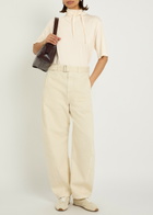Lemaire Foulard-neck Cotton T-shirt Cream