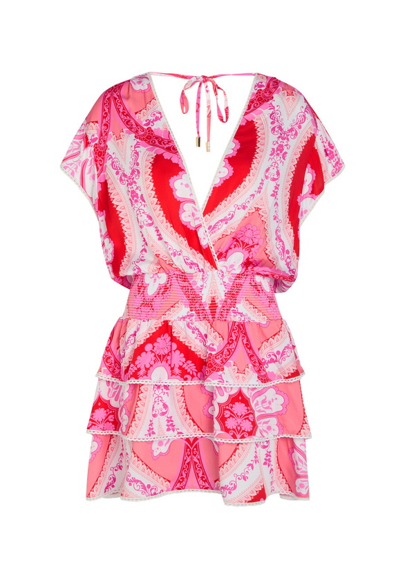 Photo: Melissa Odabash Jess Printed Woven Mini Dress Pink