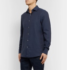 Ermenegildo Zegna - Navy Cotton and Cashmere-Blend Twill Shirt - Blue