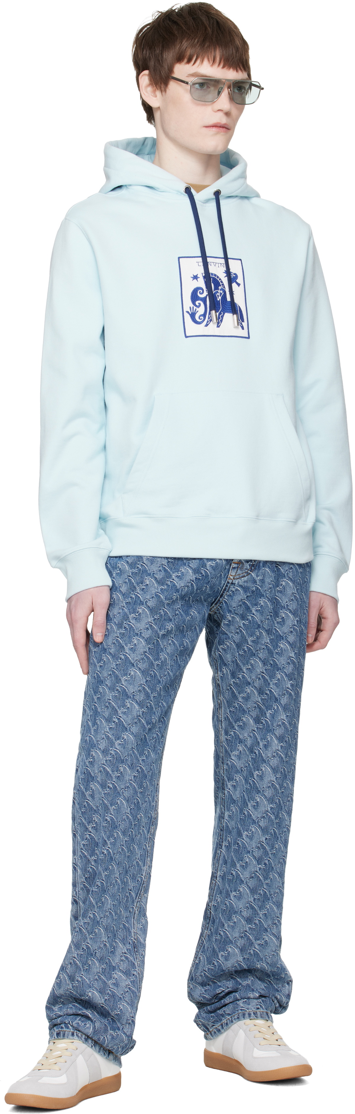 Lanvin Blue Lunar Year Jacquard Jeans