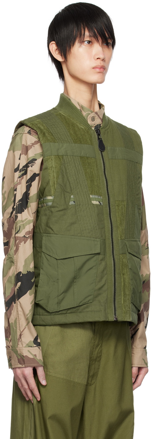 Maharishi Green Tugihagi Patchwork Tobi Vest