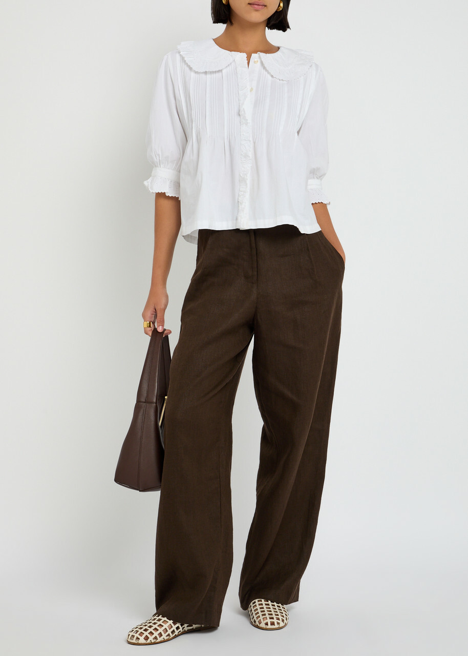 Skall Studio Viola Embroidered Cotton Blouse White