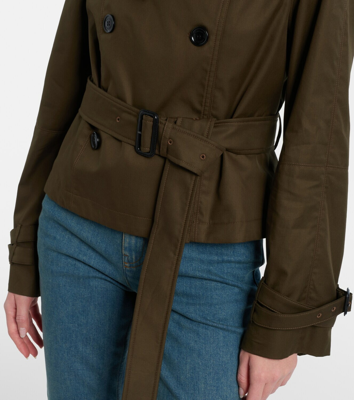 Burberry Cropped cotton gabardine trench jacket