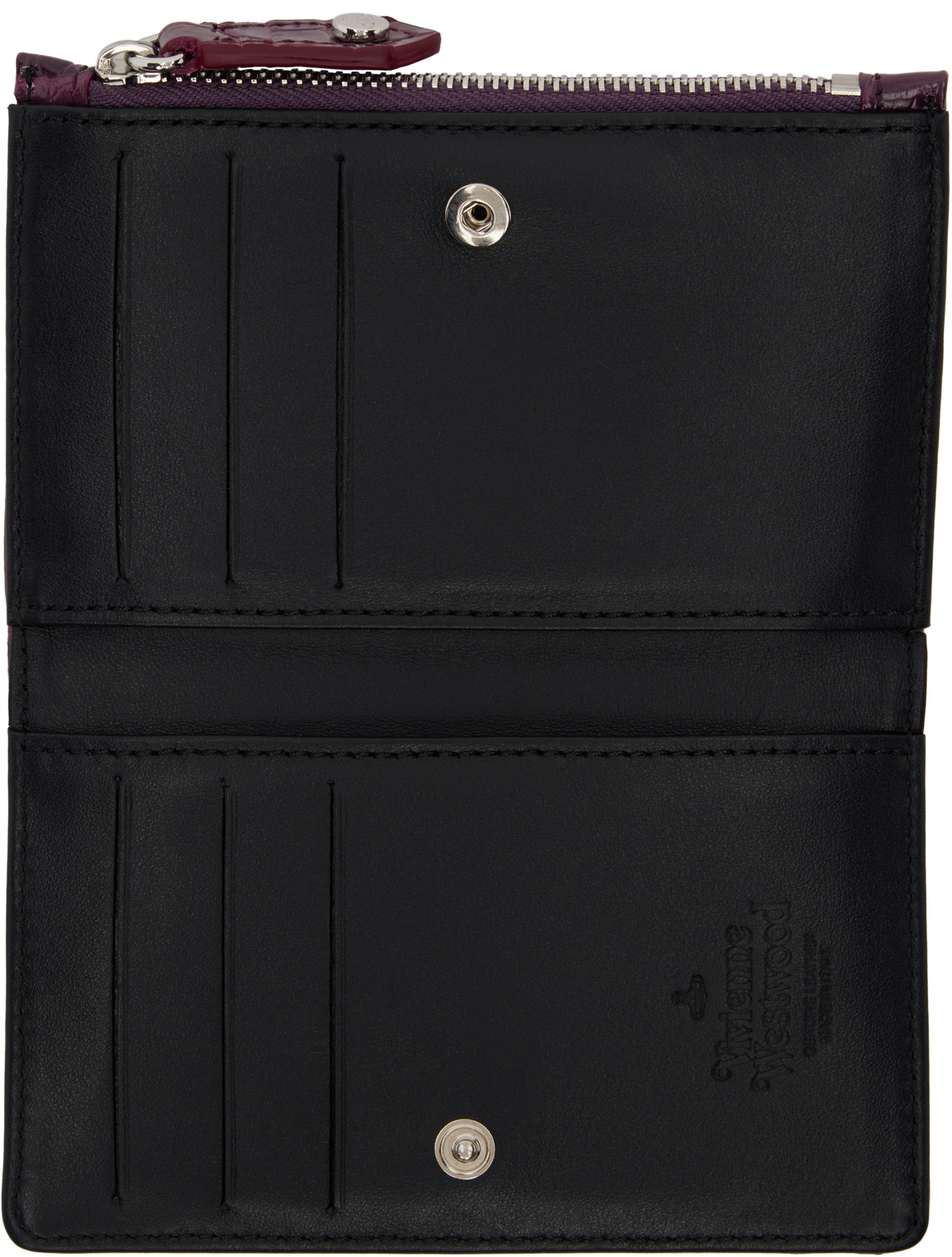 Vivienne Westwood Purple Crocodile Slim Flap Card Holder