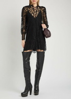 Chloe Floral-lace Mini Dress Black