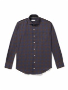 Peter Millar - Carr Spread-Collar Checked Cotton-Twill Shirt - Blue