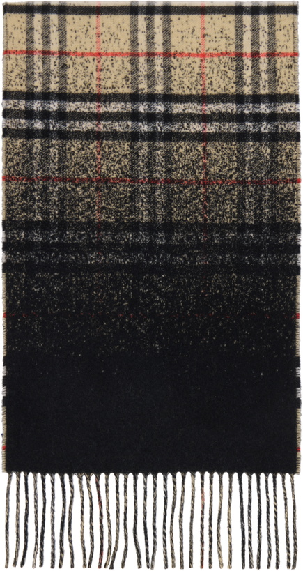 Photo: Burberry Beige Gradient Check Cashmere Scarf