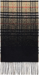 Burberry Beige Gradient Check Cashmere Scarf
