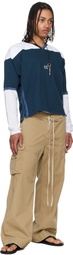 Raimundo Langlois Navy & White Layered V-Neck T-shirt