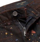 Dolce & Gabbana - Paint-Splattered Distressed Denim Jeans - Black