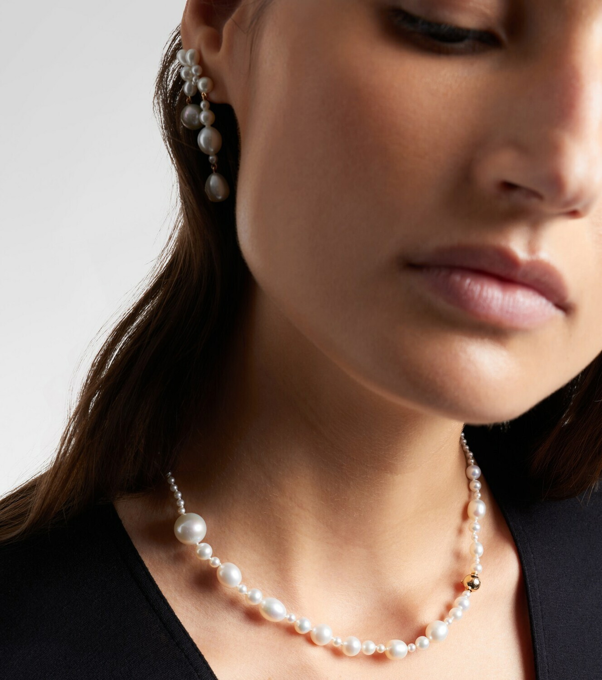 Sophie Bille Brahe Amis Peggy 14kt gold necklace with freshwater pearls
