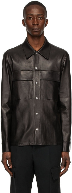 Photo: Jil Sander Black Leather Shirt Jacket