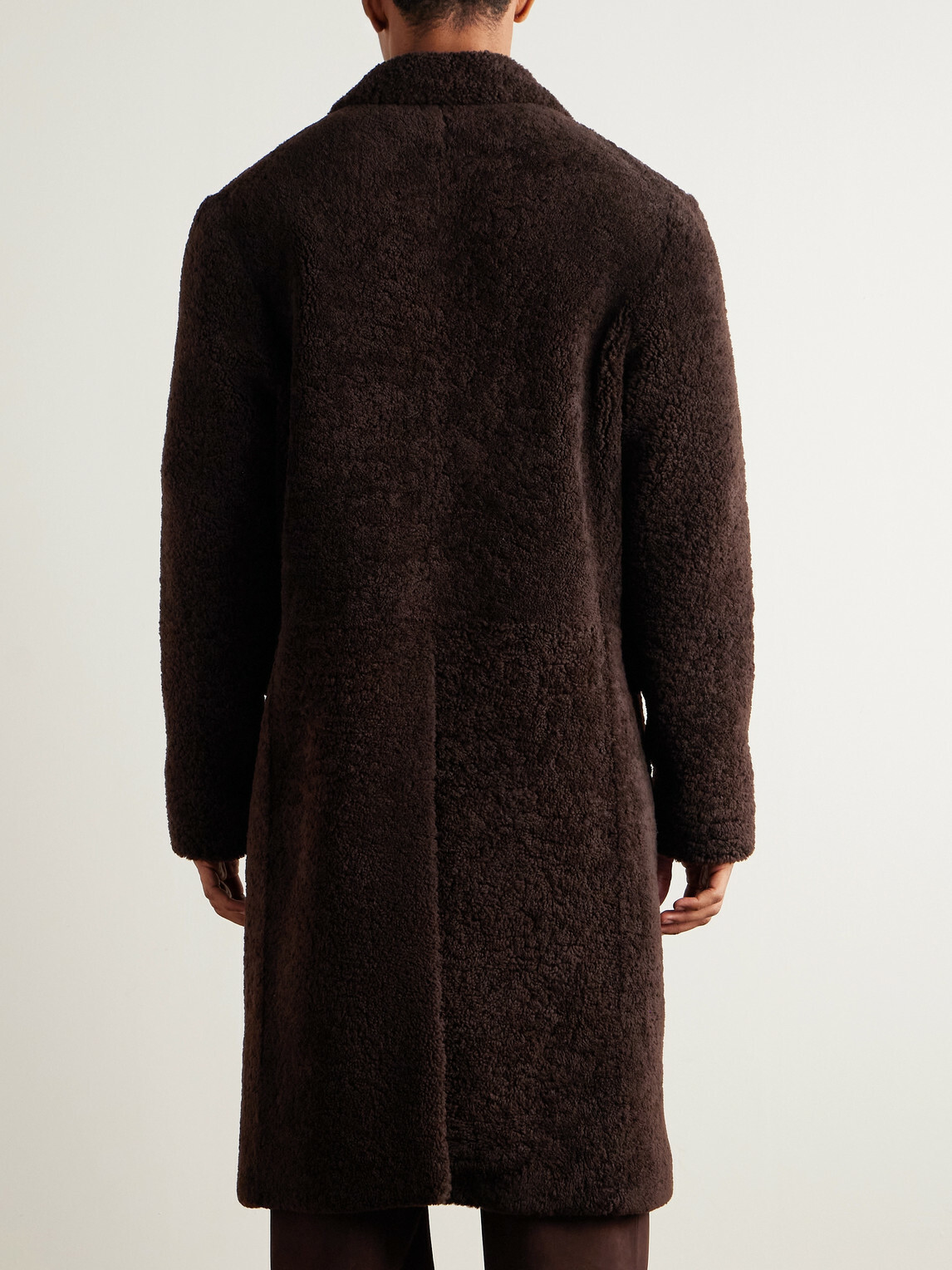Gabriela Hearst - Leather-Trimmed Shearling Car Coat - Brown