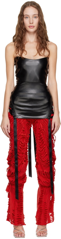 Photo: Sia Arnika Black Strapped Faux-Leather Corset
