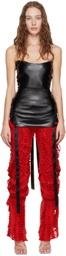 Sia Arnika Black Strapped Faux-Leather Corset
