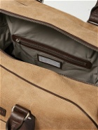 Brunello Cucinelli - Logo-Appliquéd Leather-Trimmed Suede Duffle Bag