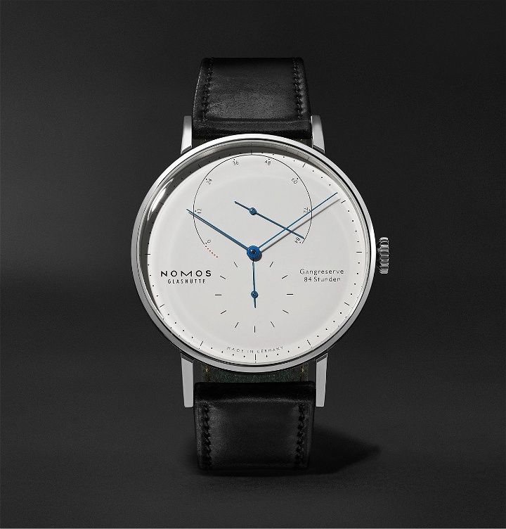 Photo: NOMOS Glashütte - Lambda Hand-Wound 40.5mm Stainless Steel and Leather Watch, Ref. No. 960.S1 - White