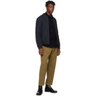 A.P.C. Navy Wool Mouline Lota Bomber Jacket