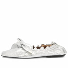 Toga Pulla Women's Metallic Leather Ballet Shoes in Silver