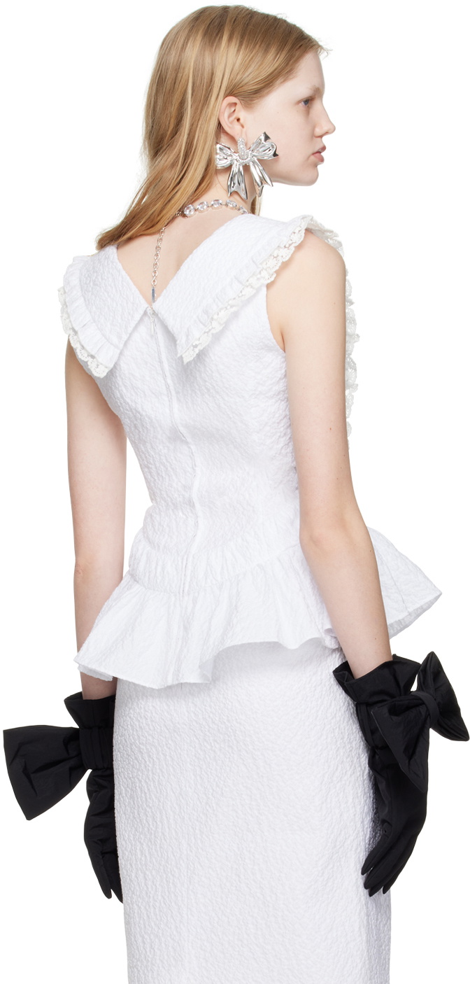 Shushu/Tong White Ruffled Tank Top Shushu/Tong