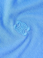 CELINE - Slim-Fit Logo-Embroidered Cotton-Jersey T-Shirt - Blue