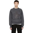 Moncler Grenoble Grey Quilted Maglia Sweatshirt