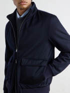 Herno - Virgin Wool-Twill Bomber Jacket - Blue