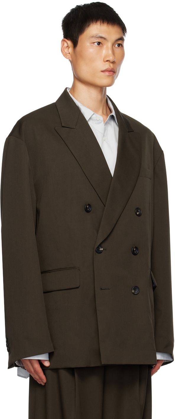 stein Khaki Peaked Lapel Blazer