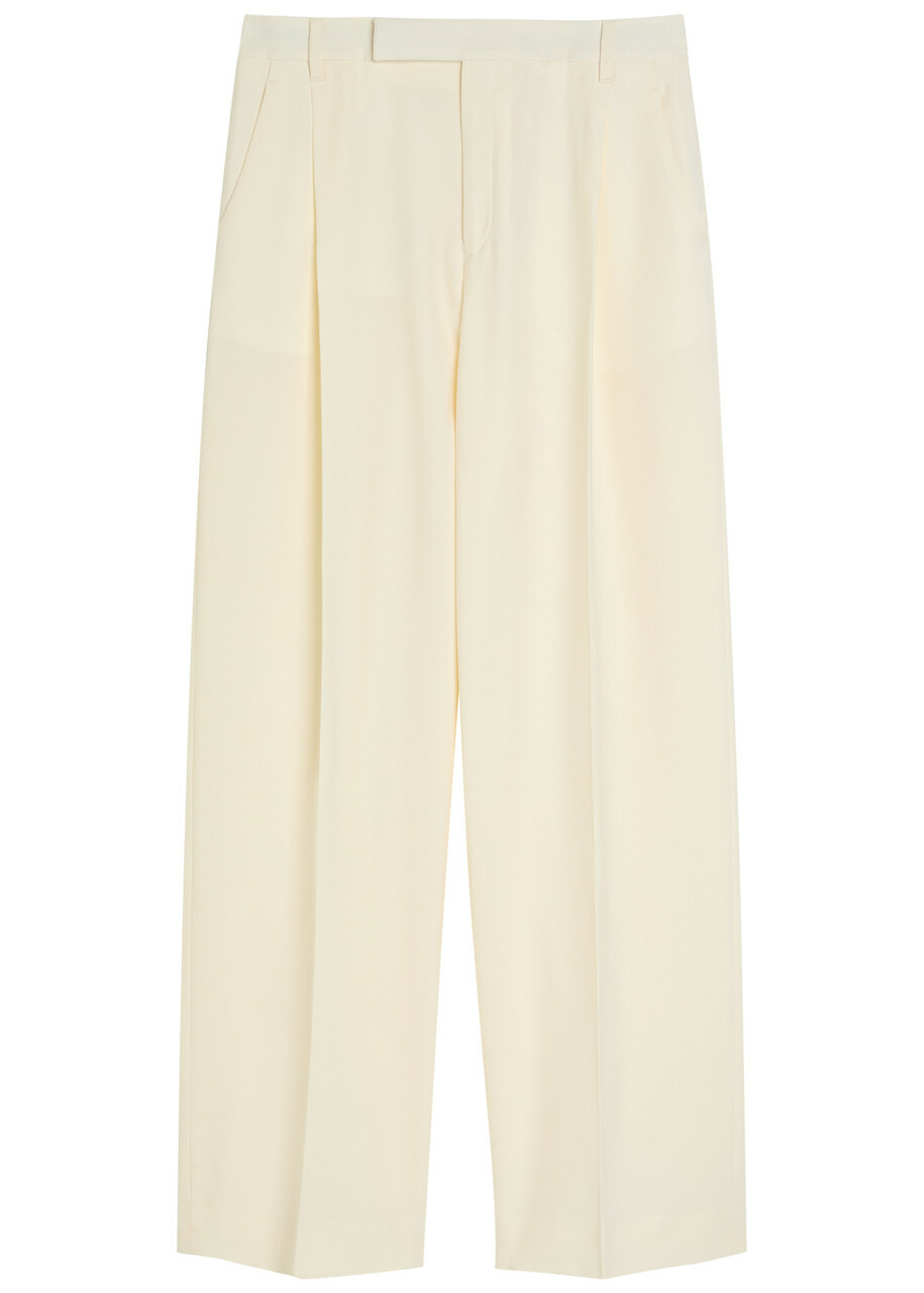 Maria Mcmanus Straight-leg Stretch-wool Trousers Ivory