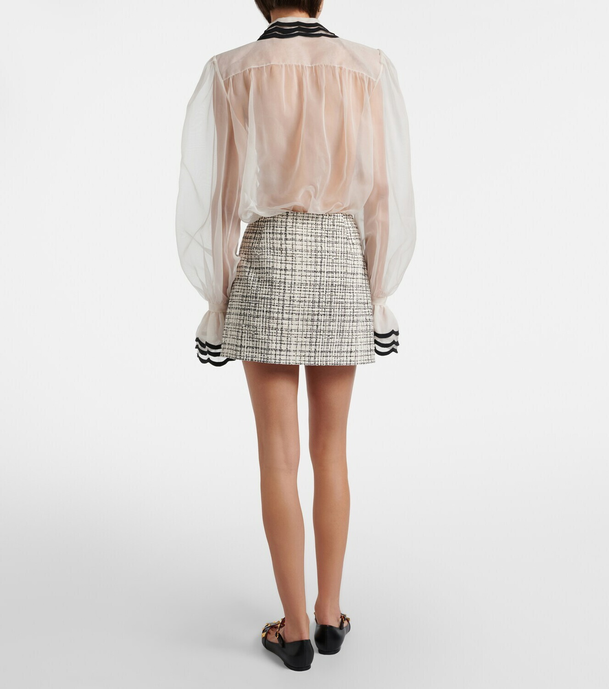 Valentino Cotton-blend tweed miniskirt