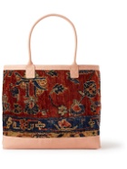 King Kennedy Rugs - Upcycled Leather-Trimmed Wool Tote Bag