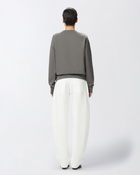 Pinko Crew Neck Sweatshirt With Lips Race Mouth Print Grey Dark Seagull