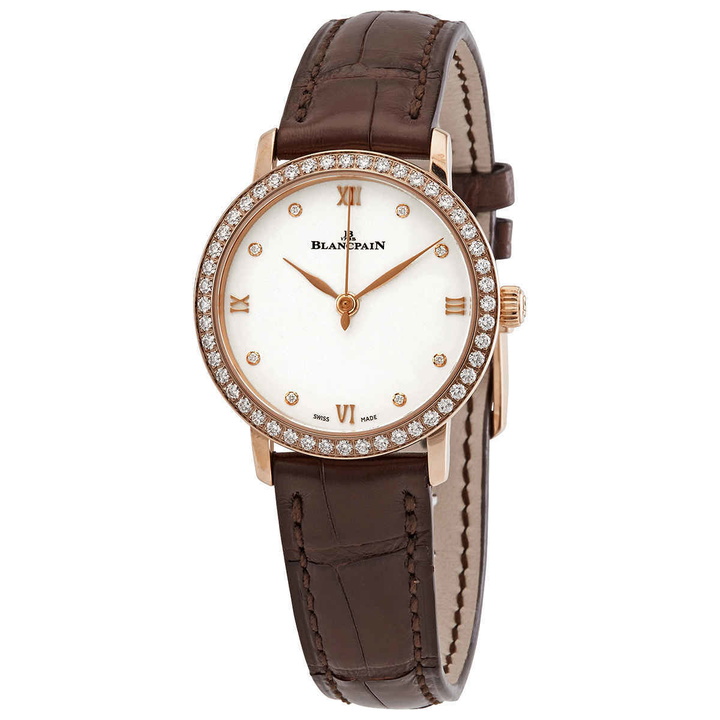 Photo: Blancpain Villeret Automatic Diamond White Dial Ladies Watch 6104-2987-55A