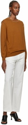 Rosetta Getty Orange Exposed Seams Sweater