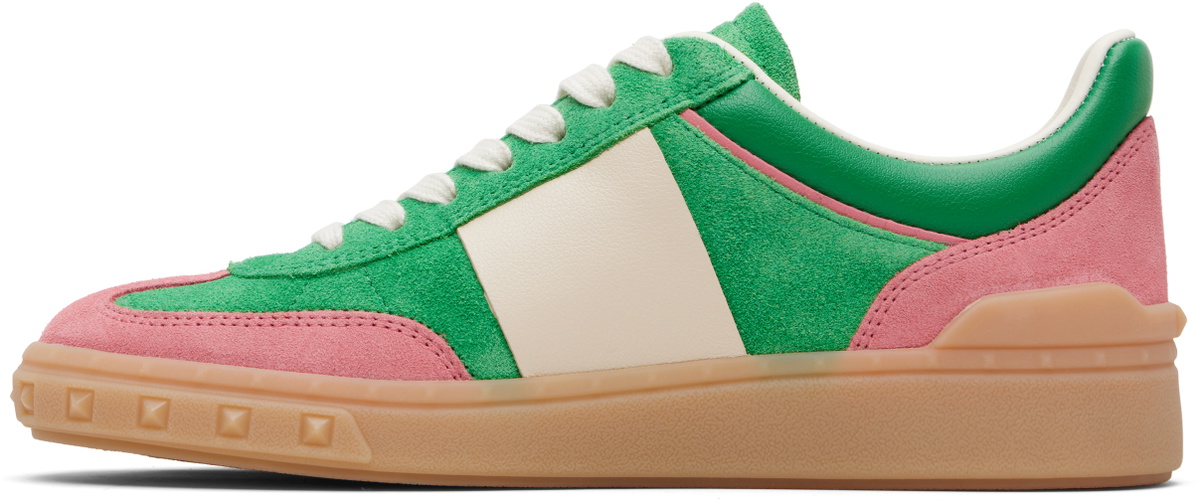 Valentino Garavani Green & Pink Upvillage Crosta Sneakers