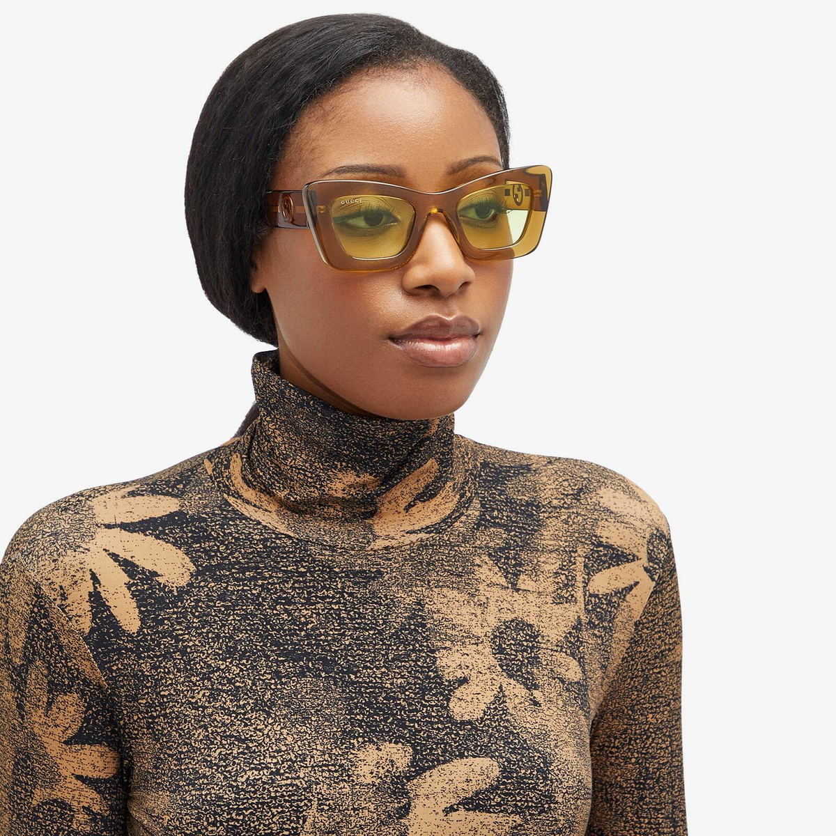 Gucci Women Sunglasses Brown Crystal Green Gradient Butterfly GG1552S 004 NEW Gucci Brown Shaded Butterfly Ladies Sunglasses GG0459S 002  main image 2