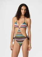 Missoni - Trikini in lamé viscose with pixel-effect zigzag pattern, Women, Black & Multicoloured