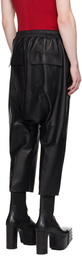 Rick Owens Black Cropped Leather Pants