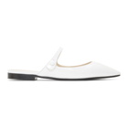 Prada White Button Strap Mules