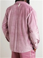 Abc. 123. - Logo-Appliquéd Velour Shirt - Pink