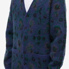 Beams Plus Men's Botanical Pattern Cardigan in Navy