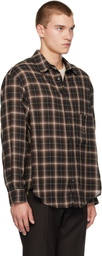 WOOYOUNGMI Brown Ombre Check Shirt