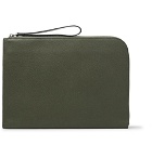 Valextra - Pebble-Grain Leather Portfolio - Men - Army green