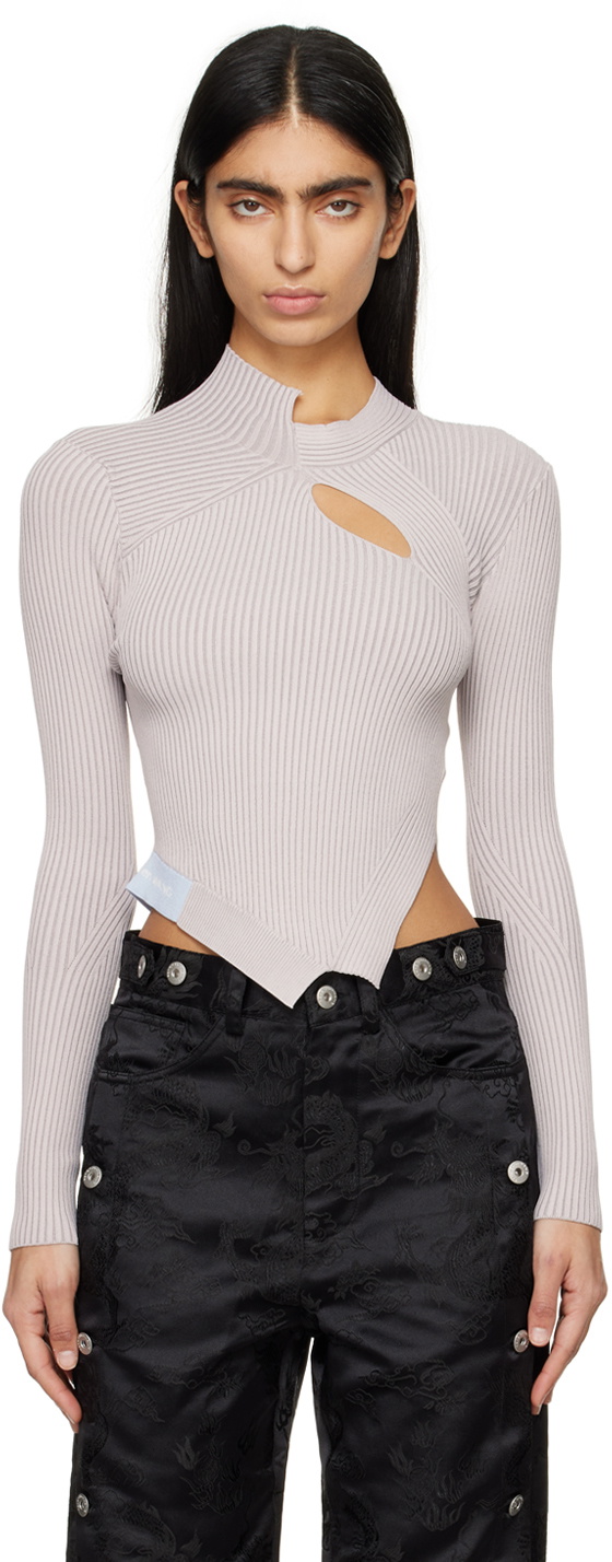 m*e様 FENG CHEN WANG DISTRESSED KNIT SWEA Feng Chen Wang Green Yu Zu Xie Ripped Jacquard Cardigan Feng Chen Wang