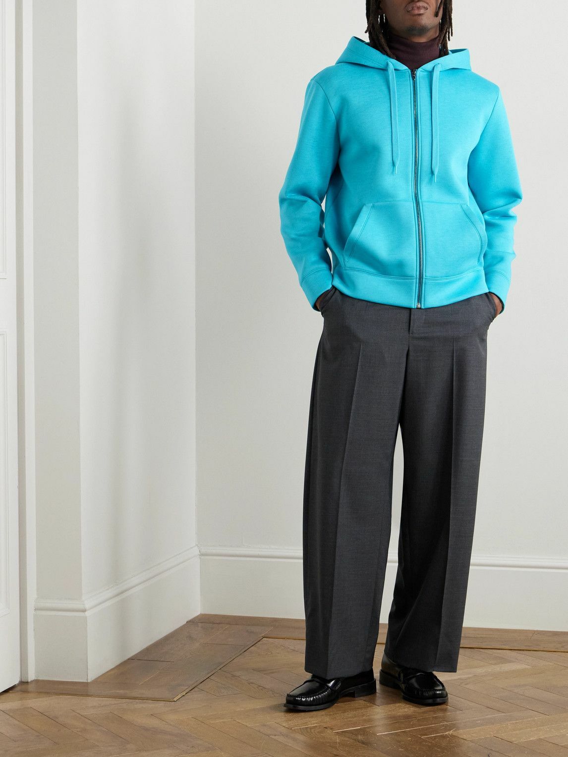 Valentino Garavani - Scuba Zip-Up Hoodie - Blue