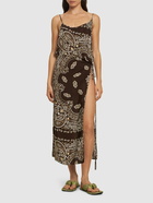 THE ATTICO Printed Viscose Twill Midi Dress