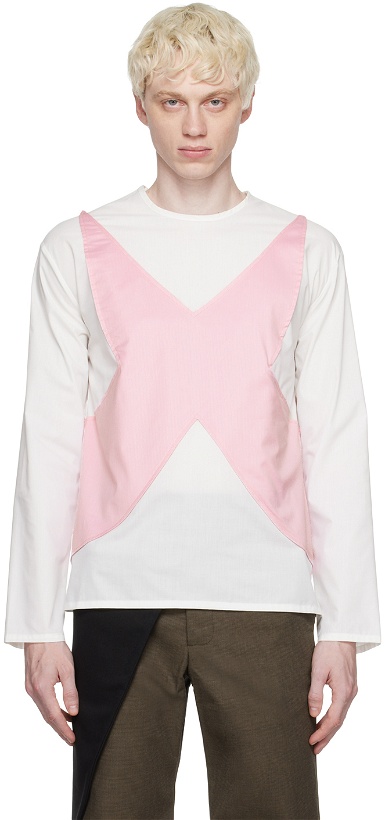 Photo: Strongthe SSENSE Exclusive White & Pink Long Sleeve T-Shirt