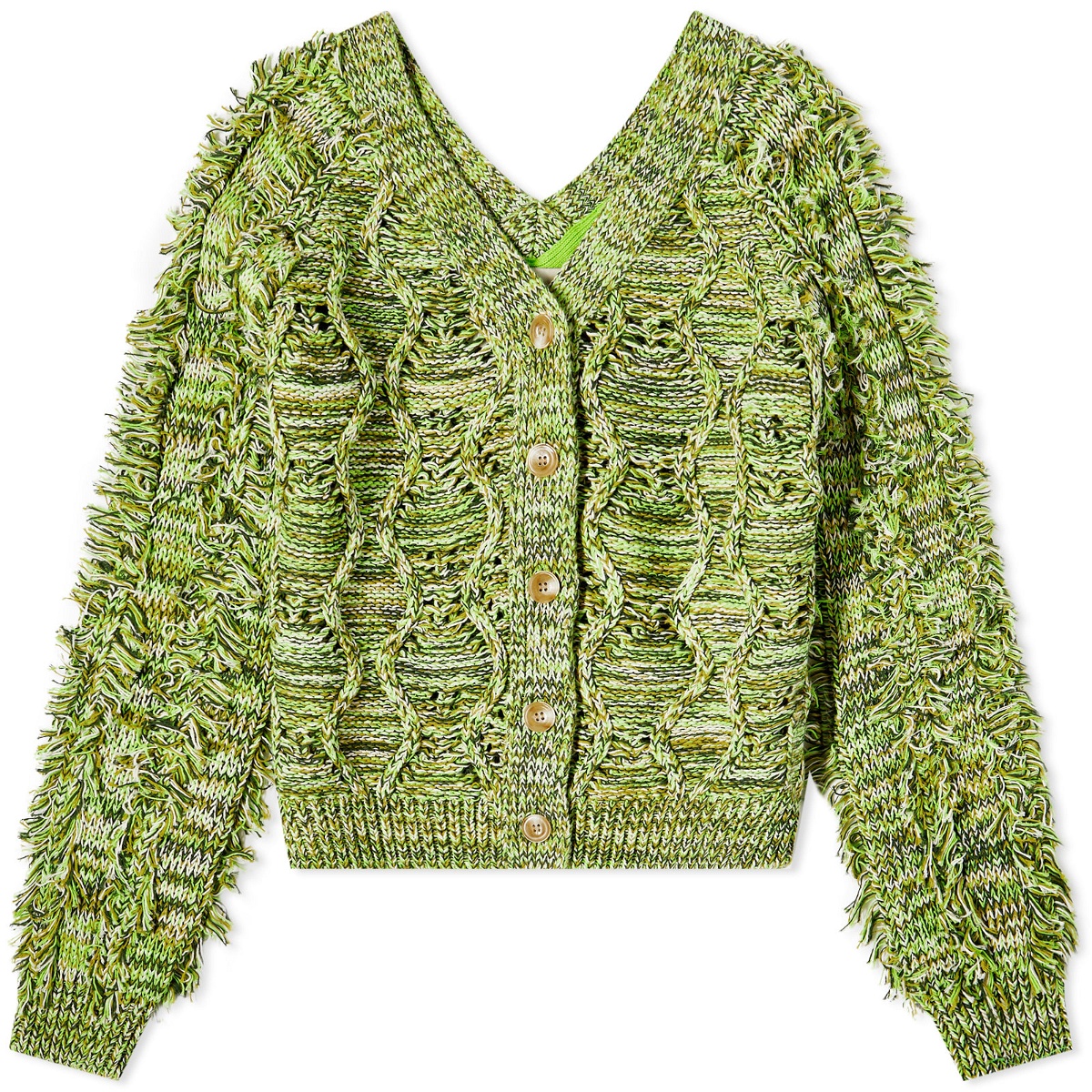 Andersson Bell Women's Fringe Two Way Short Cardigan in Green Andersson ...